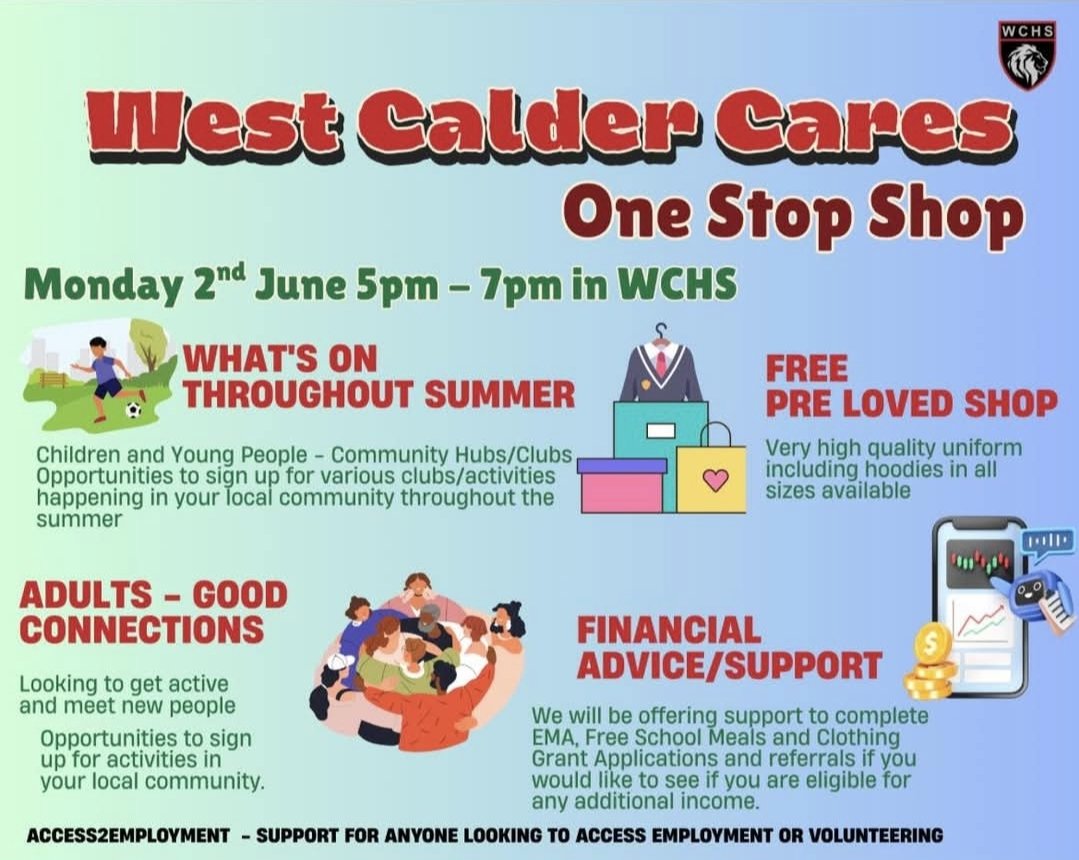 Come along on Monday night to our One Stop Shop. 5-7 pm all welcome