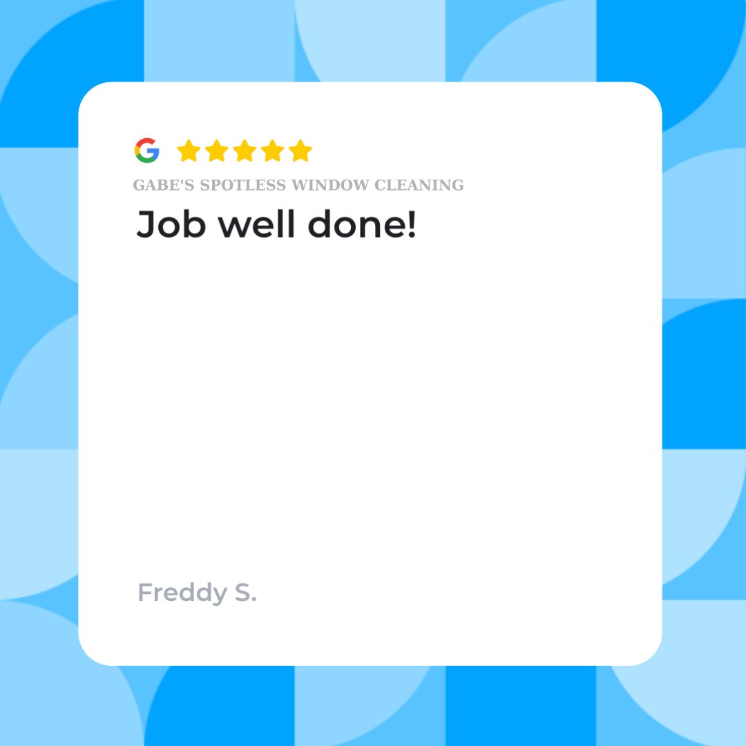 Short and sweet! Thanks, Freddy S. for the #fivestarrreview! We love making our customers happy with spotless windows #windowcleaning #testimonialtuesday #gabesspotlesswindowcleaning #tucson