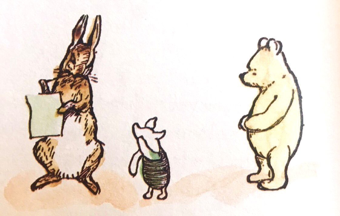 "Without Pooh," said Rabbit solemnly, "the adventure would be impossible."
"Oh!" said Piglet, and tried not to look disappointed. But Pooh went into a corner of the room and said proudly to himself, "Impossible without Me! THAT sort of Bear." ~A.A.Milne #WednesdayMotivation