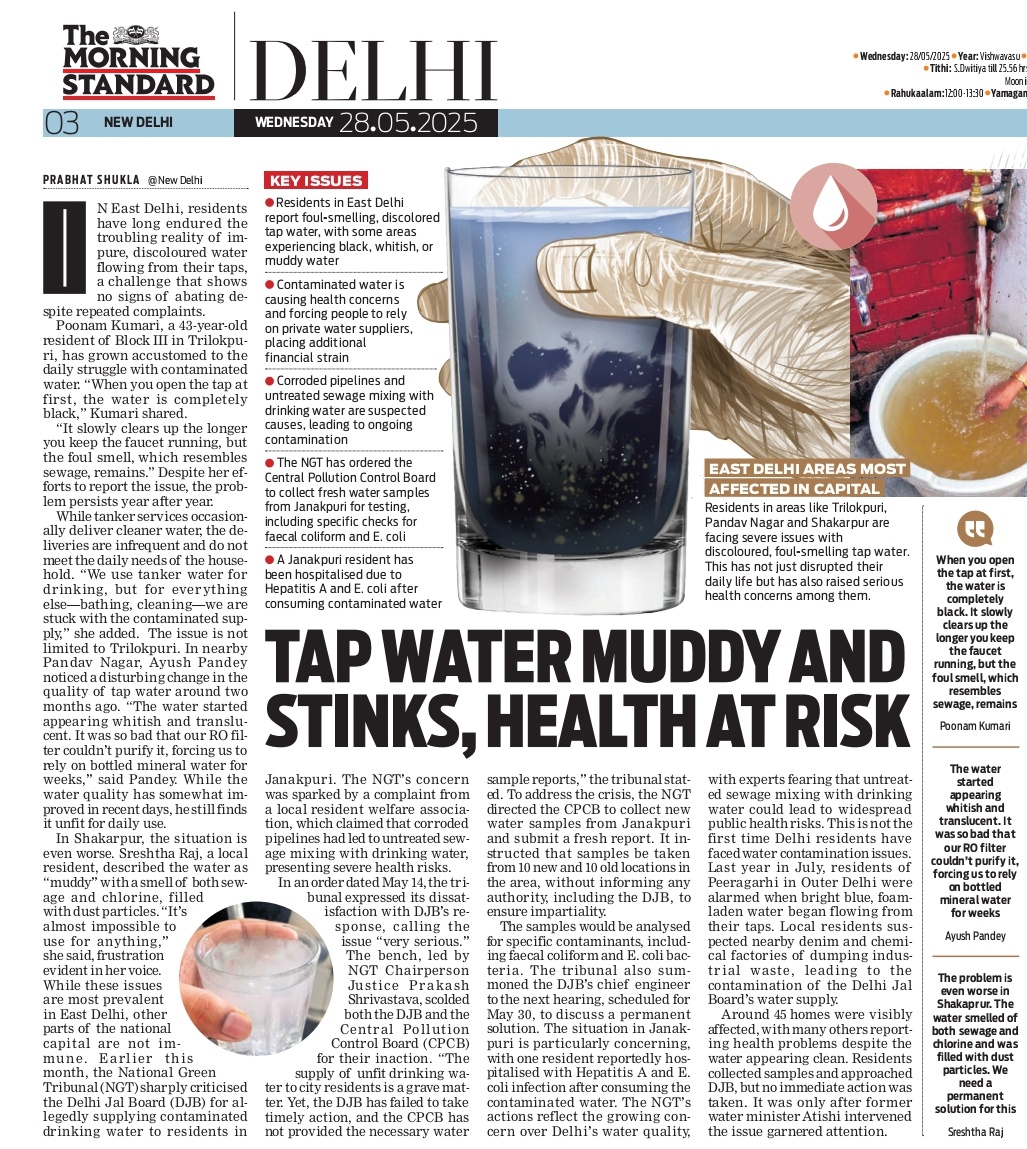 TheMorningStandard (@themornstandard) on Twitter photo This is not the first time #Delhi residents have faced water contamination issues. Last year in July, residents of Peeragarhi in Outer Delhi were alarmed when bright blue, foam laden water began flowing from their taps. Story by <a href="/Prabhat__Shukla/">Prabhat Shukla</a>
#WaterCrisis <a href="/santwana99/">santwanabhattacharya</a> This is not the first time #Delhi residents have faced water contamination issues. Last year in July, residents of Peeragarhi in Outer Delhi were alarmed when bright blue, foam laden water began flowing from their taps. Story by <a href="/Prabhat__Shukla/">Prabhat Shukla</a>
#WaterCrisis <a href="/santwana99/">santwanabhattacharya</a>