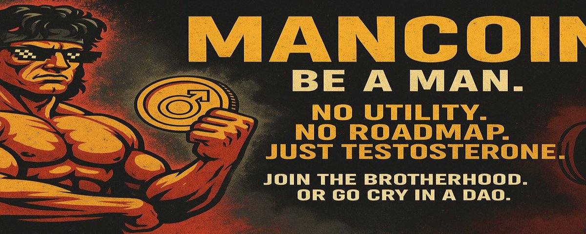 #mancoin is the next cult community. 

In a world that often mocks masculinity, mancoin is here to stand proud of it. It’s about brotherhood, strength, and building a space where men can be men — unapologetically.

#mancoin has a purpose, it is empowering men to rise together.