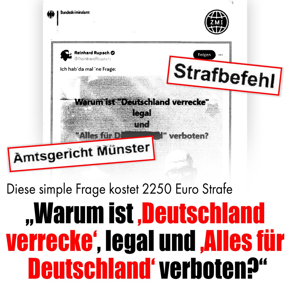 Unfassbar: Der Mann wurde allein fürs Zitieren der Parole bestraft – obwohl er sich diese nicht einmal zu eigen machte.
nius.de/gesellschaft/n…