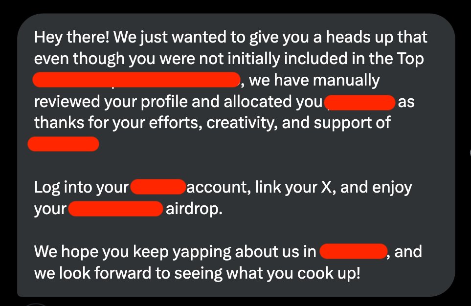 0xA1t's tweet photo. $50 Giveaway 🪂
Just Guess the Project!

🔸Not your traditional giveaway...no follows / no likes / retweets.
🔸I woke up to this msg and it made my day. So, I would like y'll to see it as well.
🔸Guess the team / project that sent me this and you win $50