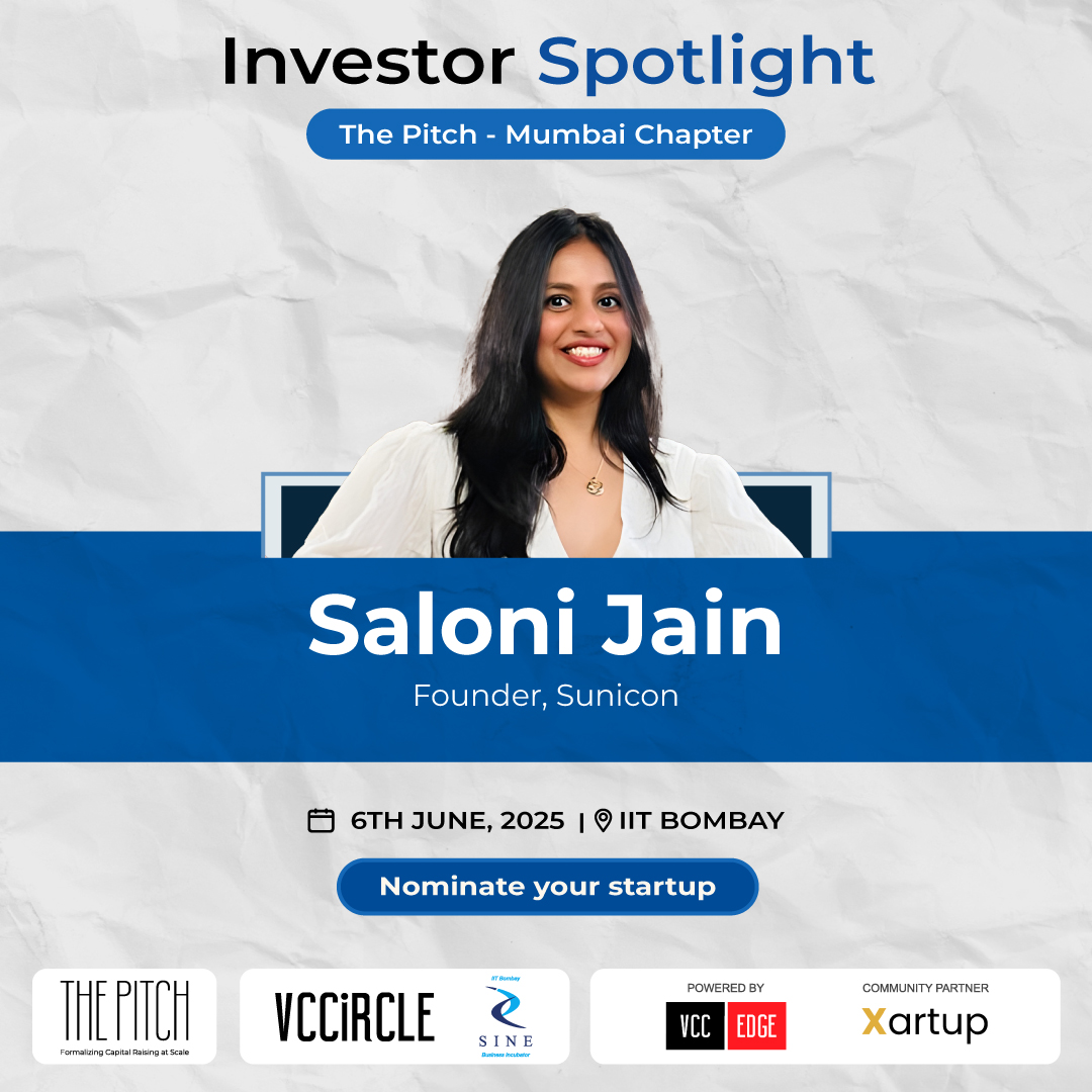 vccircle's tweet photo. Welcoming Saloni Jain as an investor at VCCircle The Pitch, in partnership with @SINEIITB &amp; powered by @vccedge, with support from @xartup!

Pitch to her and other visionary leaders at the Pitch.    Pitch now: https://t.co/i0jlStgCdB

#vccircle #funding #thepitch #startup https://t.co/VxOn3XGf2n