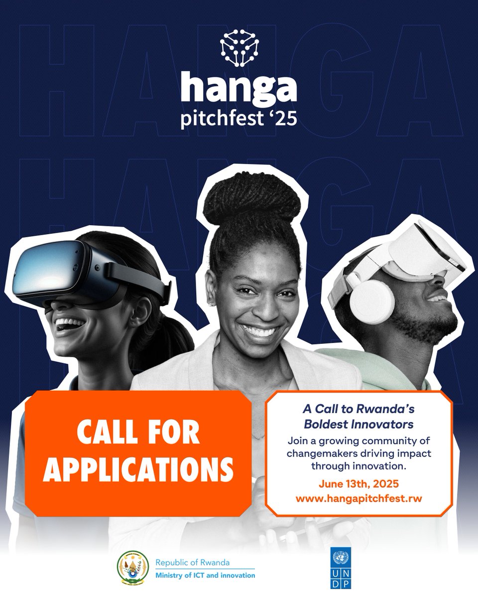 The BIGGEST stage for Rwandan innovation is BACK!  

 Applications are NOW OPEN for Hanga Pitchfest 2025!  

This is your shot to pitch your startup, shine in front of investors, and join Rwanda’s community of changemakers! 

 Deadline: June 13th, 2025