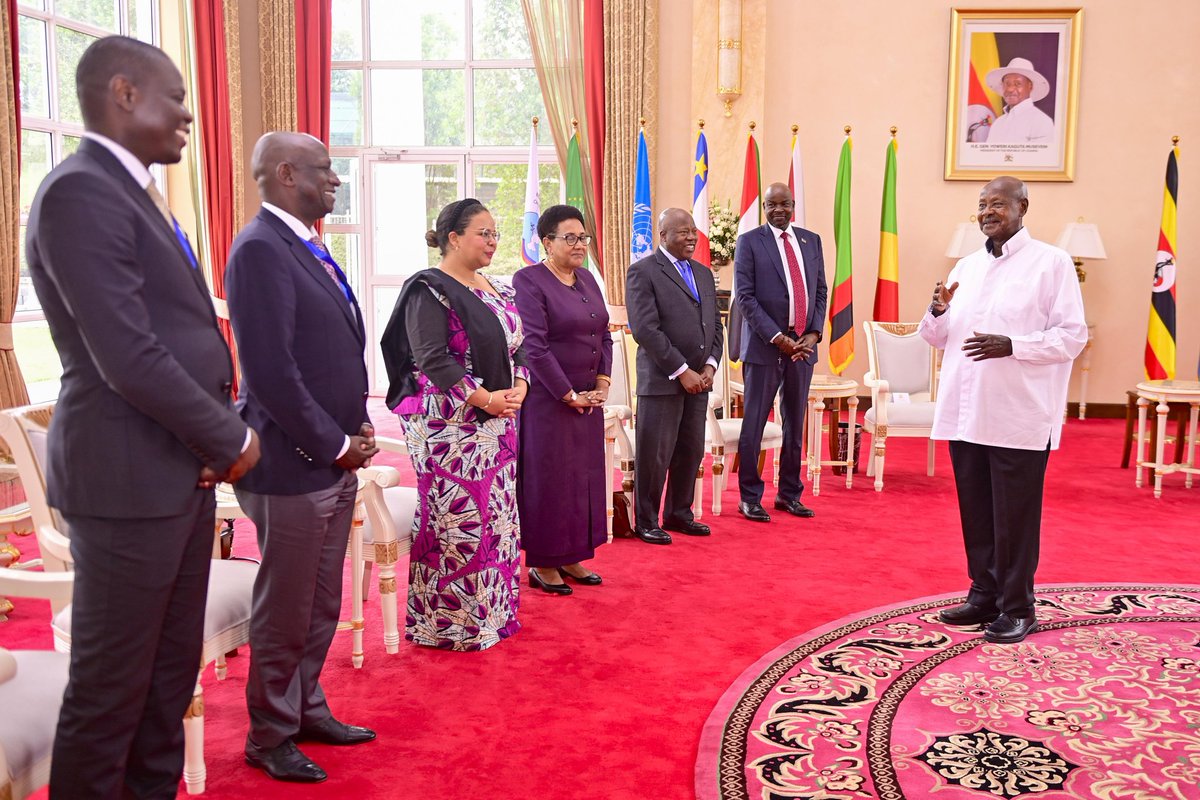 ProudMuzzukulu1's tweet photo. @KagutaMuseveni A warm welcome to all Heads of State and Delegations attending the 12th High-Level Meeting of the Regional Oversight Mechanism. Uganda remains committed to peace, security, and cooperation in the Great Lakes Region.
#PSCF #RegionalUnity #PeaceAndSecurity https://t.co/71VjXVKiKV