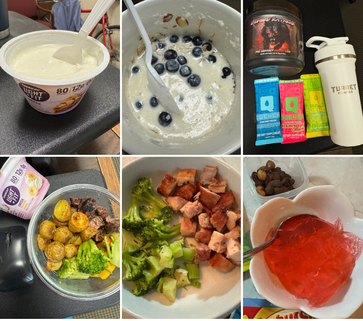 BostonBiceps💯- Natural Dad Bod Specialist (@bostonbiceps_) on Twitter photo Tuesday - 1747 calories 167g protein
-light fit yogurt
-elev8 cream of rice in Fairlife with blueberries, almonds, whey drip
-<a href="/AlphaWolfForce/">Robert Clark</a> extreme preworkout
Granite supps carbs during
<a href="/ScienceSupps/">QWENCH Protein | AJ-CEO</a> Qwench protein post
-sirloin, air fried potatoes, veggies
-chicken thighs Tuesday - 1747 calories 167g protein
-light fit yogurt
-elev8 cream of rice in Fairlife with blueberries, almonds, whey drip
-<a href="/AlphaWolfForce/">Robert Clark</a> extreme preworkout
Granite supps carbs during
<a href="/ScienceSupps/">QWENCH Protein | AJ-CEO</a> Qwench protein post
-sirloin, air fried potatoes, veggies
-chicken thighs