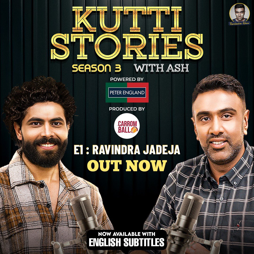 Ashwin 🇮🇳 (@ashwinravi99) on Twitter photo The Season 3 curtain raiser is here. The legend <a href="/imjadeja/">Ravindrasinh jadeja</a> on the opening episode of #KuttiStoriesWithAsh, powered by <a href="/PeterEngland_/">Peter England</a>
youtu.be/YCyjgM2xtN4?si… The Season 3 curtain raiser is here. The legend <a href="/imjadeja/">Ravindrasinh jadeja</a> on the opening episode of #KuttiStoriesWithAsh, powered by <a href="/PeterEngland_/">Peter England</a>
youtu.be/YCyjgM2xtN4?si…