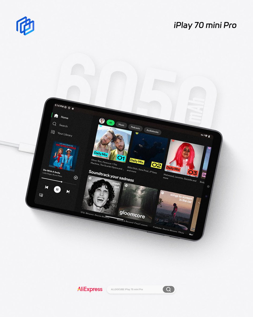 alldocube's tweet photo. Even though the iPlay 70 mini Pro is thinner, it still packs a 6050mAh battery to keep you powered through the day.
With 18W PD fast charging, you can quickly get back to action without long wait times. #alldocube #iplay70minipro #minitablet https://t.co/4ZjQTlo4RJ