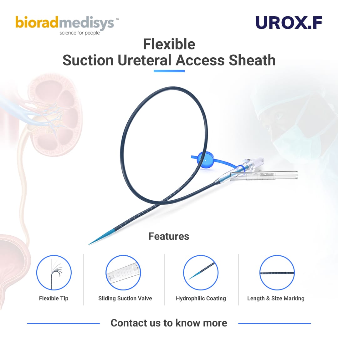 Introducing UROX.F – the Flexible Suction #Ureteral Access Sheath for smoother, safer RIRS. With FANS Technology, it clears stone fragments in real-time, reduces pressure, improves visibility, and boosts stone-free rates. Built for better access and outcomes.

#BioradMedisys