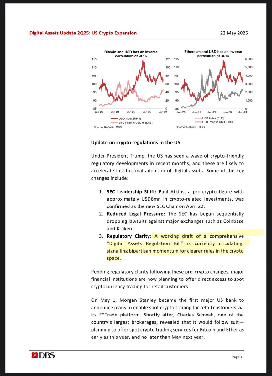 May 22nd 2025 Update On Crypto Regulations in the U.S: “A working draft of  a comprehensive “Digital Assets Regulation Bill” IS CURRENTLY CIRCULATING,  signaling BIPARTISAN MOMENTUM for clearer rules in the crypto