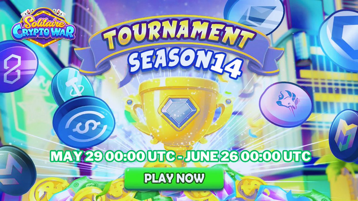 SolitaireCW's tweet photo. 🏆Tournament Season 14🏆
Tournament Season 14 is kicking off soon! 💥Brace yourself for even more thrilling battles and awesome prizes!💎🏆
Read the comment for more details👇
—
🔗Download game👉https://t.co/WUX15zQWBZ
#P2E #mobilegames #SolitaireCryptoWar #web3 #Crypto https://t.co/eCQq5stmEr