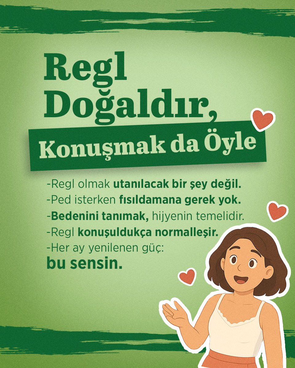 Regl Rehberi 101: Regl doğaldır, konuşmak da öyle! 

Kendine zaman tanı, bu doğal süreci rahatlıkla karşıla ve bedeninin sesini dinle!💚