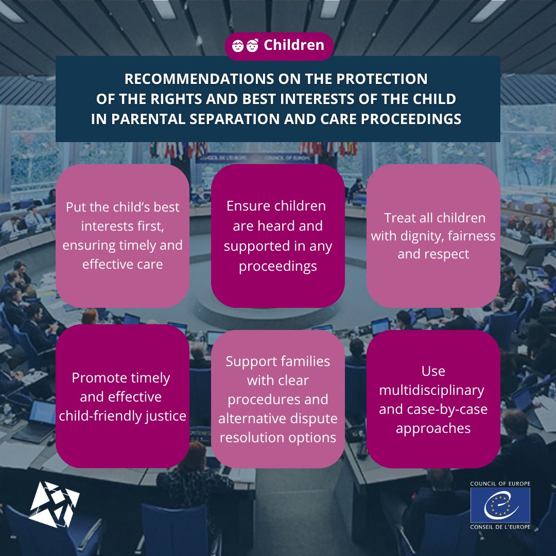 CoE Children (@coe_children) on Twitter photo Today, the <a href="/coe/">Council of Europe</a> adopted two new Recommendations to strengthen the protection of the rights and best interests of the child in parental separation and care proceedings — a major step forward for #ChildProtection across Europe!👧👦⚖️
More ➡️ go.coe.int/10zuC
#ChildRights Today, the <a href="/coe/">Council of Europe</a> adopted two new Recommendations to strengthen the protection of the rights and best interests of the child in parental separation and care proceedings — a major step forward for #ChildProtection across Europe!👧👦⚖️
More ➡️ go.coe.int/10zuC
#ChildRights