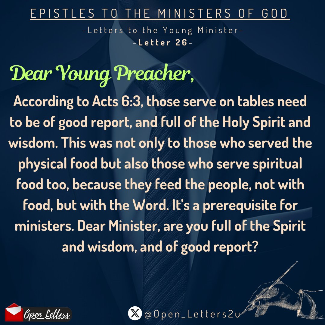 Open_Letters2u's tweet photo. This was never to downplay the ministry of those who waited on tables as an "inferior" ministry to the Peters in pulpit. No!
Not only preaching, whatever God has asked you to do in &amp; for His kingdom is ministry &amp; it's not inferior. Do it with all your heart.

#advice #Trending https://t.co/fFMiqUWWJp