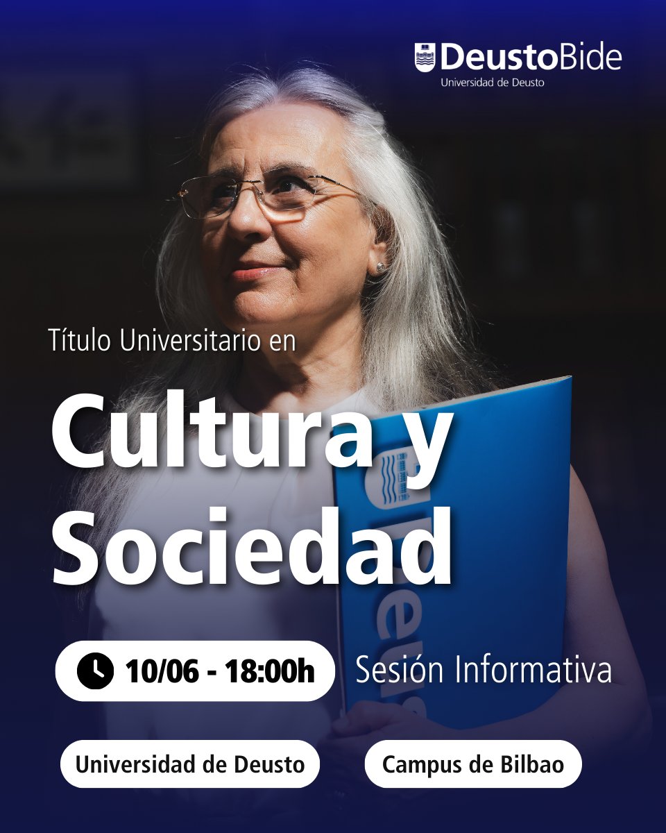 Deusto Estudios Ocio (@deustoestudocio) on Twitter photo ▶️NUEVO programa◀️ ¿Por qué estudiar Cultura y Sociedad? El aprendizaje no tiene edad y #deustobide <a href="/deustoCCSSyHH/">Facultad de Ciencias Sociales y Humanas - Deusto</a> <a href="/deusto/">Universidad Deusto - Deustuko Unibertsitatea</a> ofrece programa dirigido a quienes quieren vivir/revivir la experiencia universitaria. Confirmar asistencia: goo.su/ItiVE Colabora <a href="/FundlaCaixa/">Fundación ”la Caixa”</a> ▶️NUEVO programa◀️ ¿Por qué estudiar Cultura y Sociedad? El aprendizaje no tiene edad y #deustobide <a href="/deustoCCSSyHH/">Facultad de Ciencias Sociales y Humanas - Deusto</a> <a href="/deusto/">Universidad Deusto - Deustuko Unibertsitatea</a> ofrece programa dirigido a quienes quieren vivir/revivir la experiencia universitaria. Confirmar asistencia: goo.su/ItiVE Colabora <a href="/FundlaCaixa/">Fundación ”la Caixa”</a>