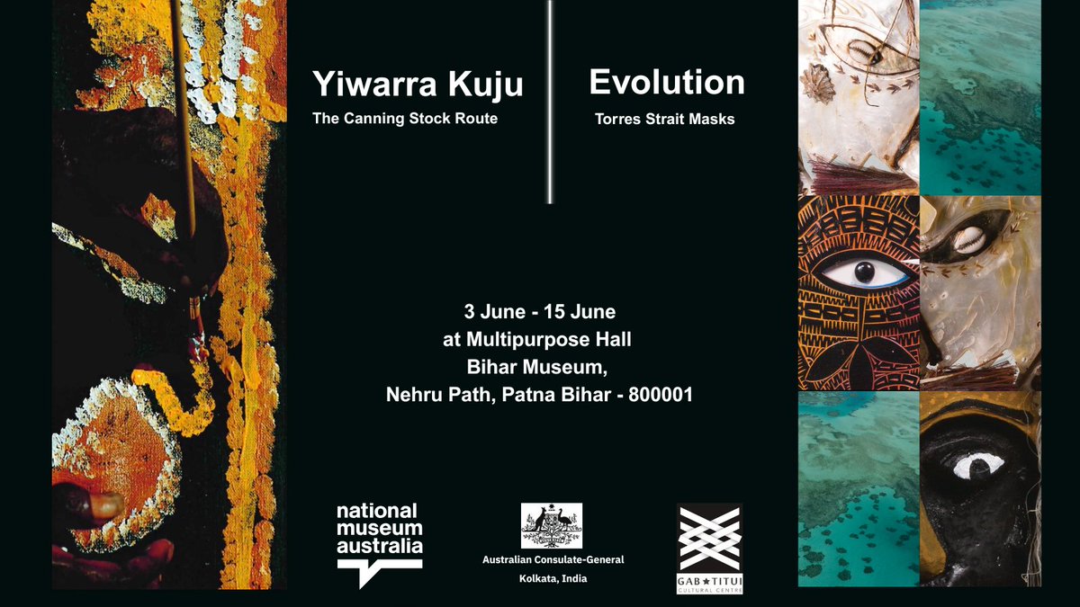 Australian Consulate-General Kolkata (@auscgkolkata) on Twitter photo In marking National Reconciliation Week, we are bringing <a href="/nma/">National Museum of Australia</a>โs 'Yiwarra Kuju: The Canning Stock Route' and 'Evolution: Torres Strait Masksโ to @bihar_museum. Experience the stories, journeys & art of Australiaโs First Nations people 3-15 June, don't miss out! #NRW2025 In marking National Reconciliation Week, we are bringing <a href="/nma/">National Museum of Australia</a>โs 'Yiwarra Kuju: The Canning Stock Route' and 'Evolution: Torres Strait Masksโ to @bihar_museum. Experience the stories, journeys & art of Australiaโs First Nations people 3-15 June, don't miss out! #NRW2025