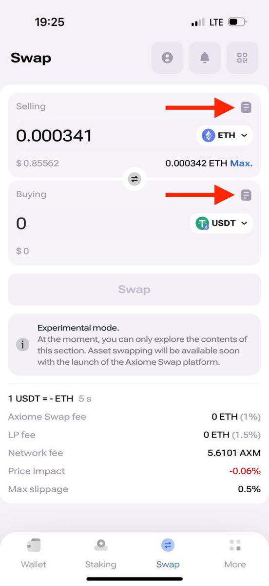 🚧 Axiome Wallet Interim Update 🚧
Before the official app store release, we’re already shipping improvements — and big ones! 💥
💡 What’s new:

🔹 ERC20 support is live — ETH &amp; USDT now fully integrated for cross-chain interactions via Ethereum
🔹 Improved scroll behavior in the
