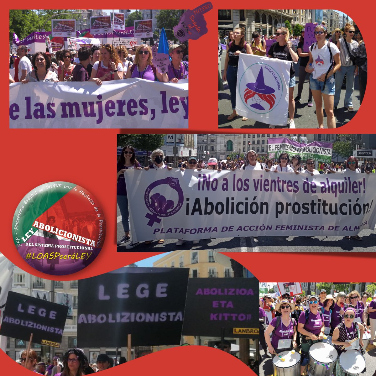 En el 2022 más de 10.000 mujeres de todo el Estado nos manifestamos EXIGIENDO la Abolición del Sistema Prostitucional y la tramitación y APROBACIÓN de la LOASP.
Tres años después del #28Mabolicionista, somos más y más fuertes #LOASPseráLEY