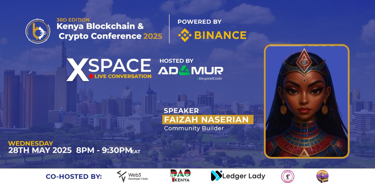 ADAMUR (@adamur_r) on Twitter photo 🎙️ Meet <a href="/faizahnaserian/">Faizah⚡🐦🔥</a>, a seasoned Web3 growth strategist and founder of <a href="/CryptoHubKE/">CRYPTOHUBKE</a> 🧠
She’s helped grow ecosystems, activate communities, and shape the future of on-chain adoption in Africa.
Tonight, she joins us for Career Readiness for the Web3 Economy conversation. 🎙️ Meet <a href="/faizahnaserian/">Faizah⚡🐦🔥</a>, a seasoned Web3 growth strategist and founder of <a href="/CryptoHubKE/">CRYPTOHUBKE</a> 🧠
She’s helped grow ecosystems, activate communities, and shape the future of on-chain adoption in Africa.
Tonight, she joins us for Career Readiness for the Web3 Economy conversation.