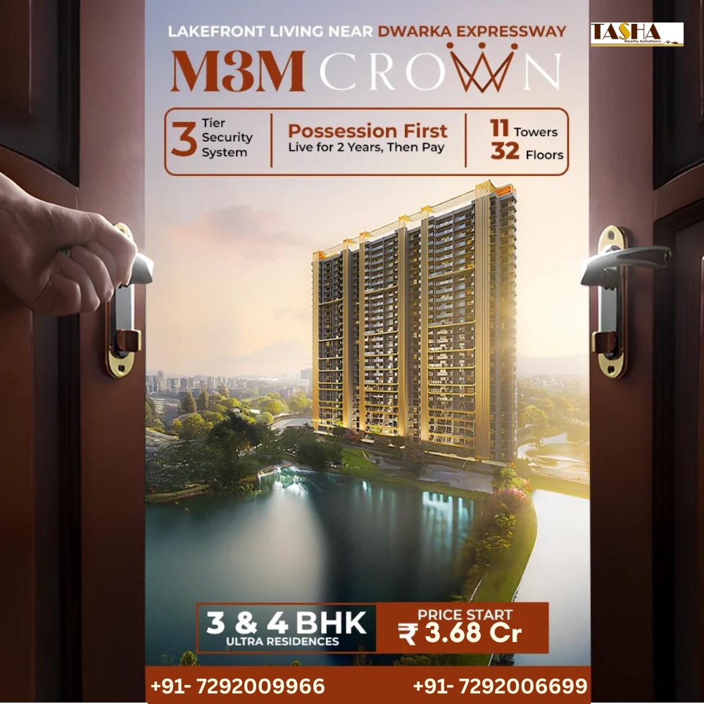 TashaRealty's tweet photo. M3M Crown, Sector 111
Dwarka Expressway, Gurgaon
.
Price starts From
3.68 Cr Onwards
.
Call us Now
+91- 7292009966
+91- 7292006699
.
#dwarkaexpressway #gurgaon #job #jobsearch #hiring #hire #expressway #dwarka https://t.co/Xcvu32dDxV
