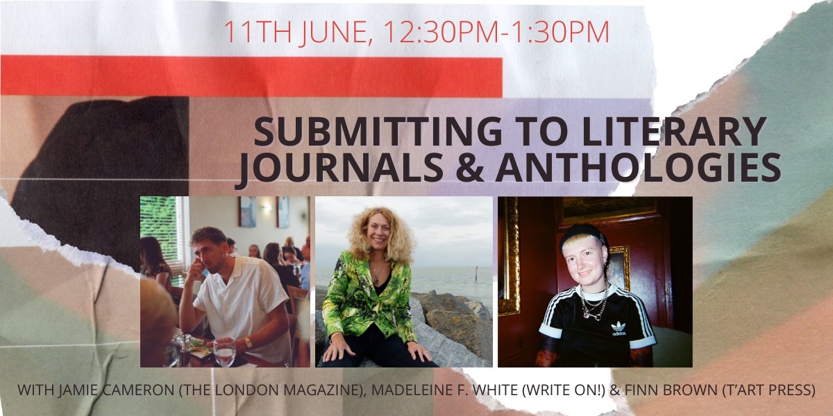 Writers & Artists (@writers_artists) on Twitter photo Next month we are going to be joined by <a href="/JamiePCameron/">Jamie Cameron</a> from <a href="/TheLondonMag/">The London Magazine</a> <a href="/madeleinefwhite/">Madeleine F White #horseandgirl Storyteller</a> & <a href="/AmeliaLBrown/">finn/amelia brown</a> from t'ART Press who will be discussing how to submit to their magazines and anthologies, and what they are looking for in a submission!
Book: writersandartists.co.uk/events-and-cou… Next month we are going to be joined by <a href="/JamiePCameron/">Jamie Cameron</a> from <a href="/TheLondonMag/">The London Magazine</a> <a href="/madeleinefwhite/">Madeleine F White #horseandgirl Storyteller</a> & <a href="/AmeliaLBrown/">finn/amelia brown</a> from t'ART Press who will be discussing how to submit to their magazines and anthologies, and what they are looking for in a submission!
Book: writersandartists.co.uk/events-and-cou…