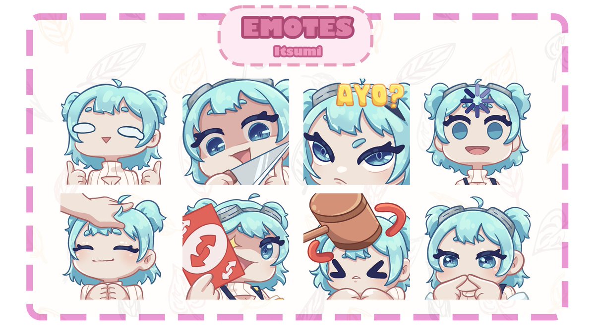 Recently i made some Twitch emotes for <a href="/mattiewww/">mattie 🌸💙</a> 

This was a lot of fun for me, thank you for letting me draw them! ❤️
 #cute #vgen #commissions