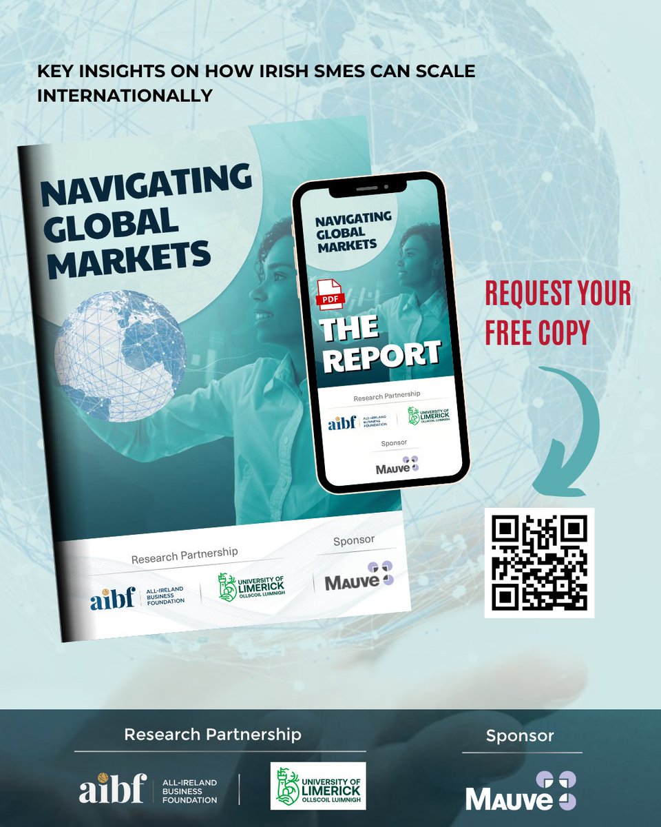 All-Ireland Business Foundation (@aibfallstars) on Twitter photo ๐ The report every Irish business owner should read
SMEs = 99.8% of Irish firms, but only 19% of exports.
Why arenโt more scaling globally? ๐ค
๐ Navigating Global Markets launches Friday at #AIBFSummit
๐ Backed by <a href="/UL/">University Of Limerick</a> & <a href="/MauveGroup/">Mauve Group</a>
Reserve your copy: aibf.ie/research/ ๐ The report every Irish business owner should read
SMEs = 99.8% of Irish firms, but only 19% of exports.
Why arenโt more scaling globally? ๐ค
๐ Navigating Global Markets launches Friday at #AIBFSummit
๐ Backed by <a href="/UL/">University Of Limerick</a> & <a href="/MauveGroup/">Mauve Group</a>
Reserve your copy: aibf.ie/research/