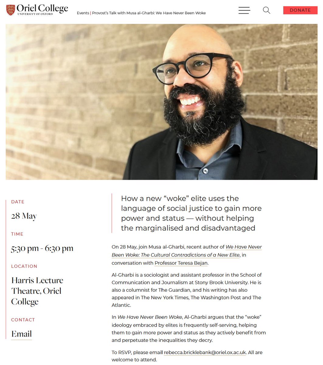 Musa al-Gharbi (@musa_algharbi) on Twitter photo On May 28, I'll be in conversation with <a href="/tmbejan/">Teresa M. Bejan</a> at <a href="/OrielOxford/">Oriel College</a>: oriel.ox.ac.uk/events/provost… On May 28, I'll be in conversation with <a href="/tmbejan/">Teresa M. Bejan</a> at <a href="/OrielOxford/">Oriel College</a>: oriel.ox.ac.uk/events/provost…