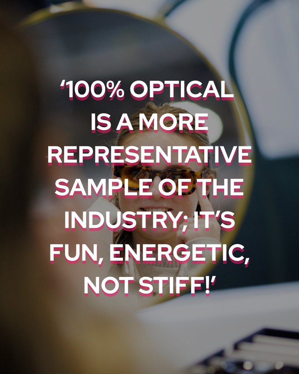 Fun, energetic, and truly representative 👓✨ 100% Optical isn’t your typical industry event: it’s the real deal! Shout-out to our wonderful speaker Elizabeth Lumb, Director, Global Public Affairs from Coopervision for this wonderful comment. 

#100Optical #coopervision
