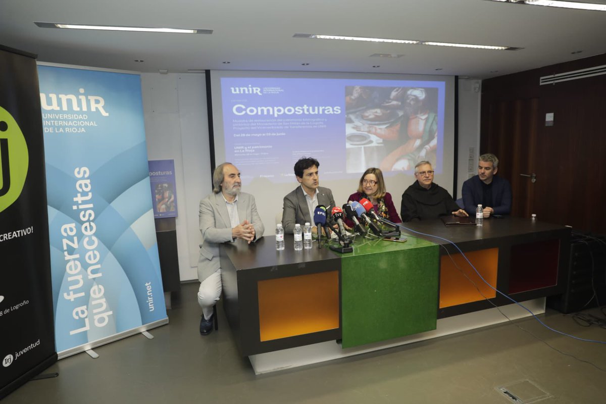 📸 AHORA | Presentación #UNIR y rueda de prensa en <a href="/irjjuventud/">IRJ</a> de un hallazgo pictórico del patrimonio riojano, así como la recuperación y restauración de seis joyas bibliográficas que datan del S.XII hasta el S.XV. procedentes de la Biblioteca del Monasterio de San Millán de la