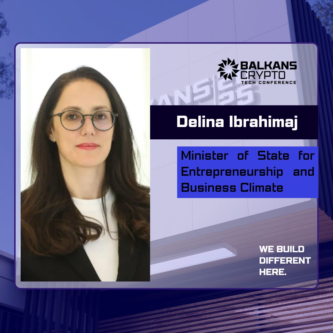 Balkans Crypto (@balkanscryptox) on Twitter photo We’re honoured to welcome <a href="/DelinaIbrahimaj/">Delina Ibrahimaj 🇦🇱</a> , Minister of State for Entrepreneurship and Business Climate, to the Balkans Crypto 2025 stage.
With a strong background in economics from Bocconi University and extensive leadership in public administration, Delina has been a driving We’re honoured to welcome <a href="/DelinaIbrahimaj/">Delina Ibrahimaj 🇦🇱</a> , Minister of State for Entrepreneurship and Business Climate, to the Balkans Crypto 2025 stage.
With a strong background in economics from Bocconi University and extensive leadership in public administration, Delina has been a driving