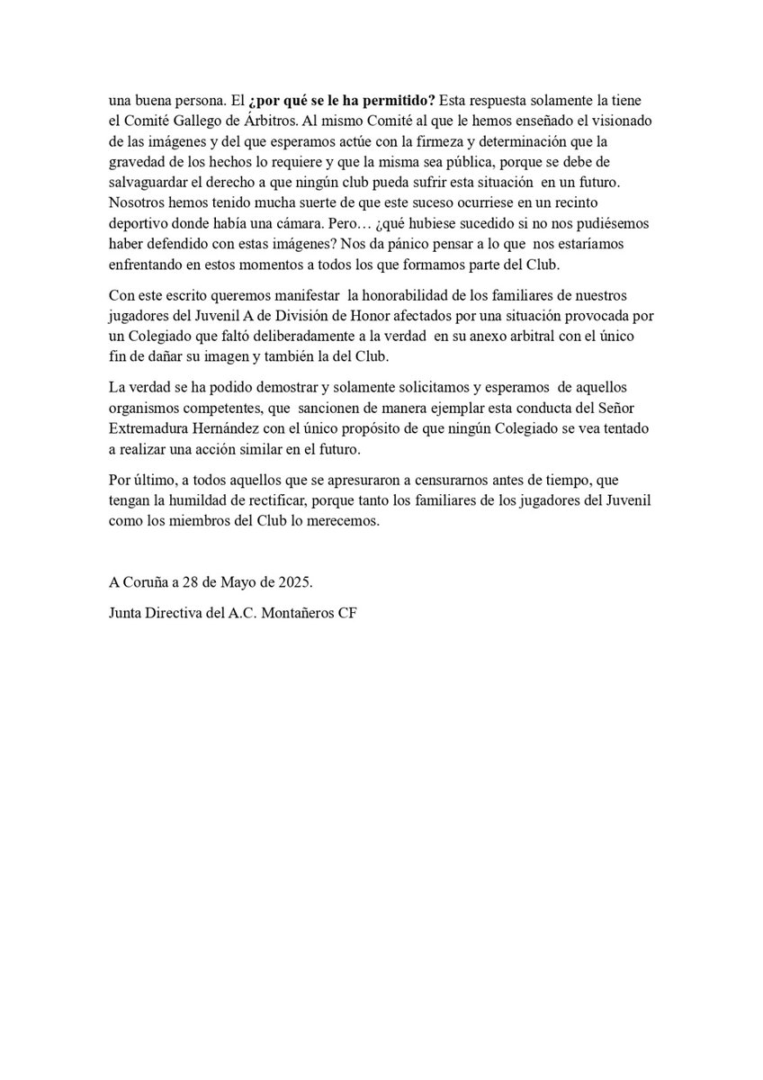 DCCoruna's tweet photo. COMUNICADO DEL @AtlCorunaMonta https://t.co/7agaQfUBIo