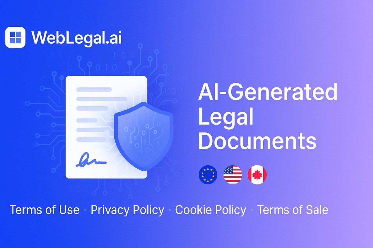yannougui's tweet photo. @sirajraval Made this one with to create website legal documents that supports 50 jurisdictions and 20 languages : https://t.co/xGa1ETAIlb https://t.co/DUNf98K7ex