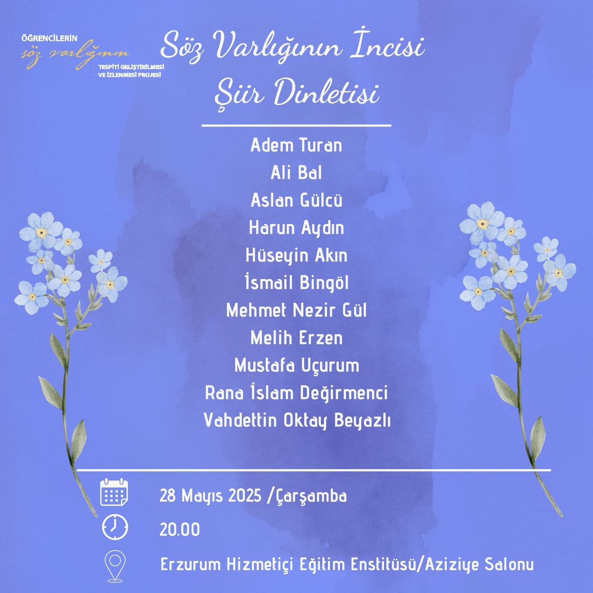 Erzurum'da şiir vakti...

MEB Talim Terbiye Kurulu Başkanlığınca gerçekleştirilen “Öğrencilerin Söz Varlığının Tespiti, Geliştirilmesi ve İzlenmesi Projesi” kapsamında söz varlığımızın incisi şiir dinletisi....

<a href="/alibal060/">Ali Bal</a> <a href="/huseyinakin_/">Hüseyin Akın</a> <a href="/VaFi25/">Vahdettin Oktay BEYAZLI</a>