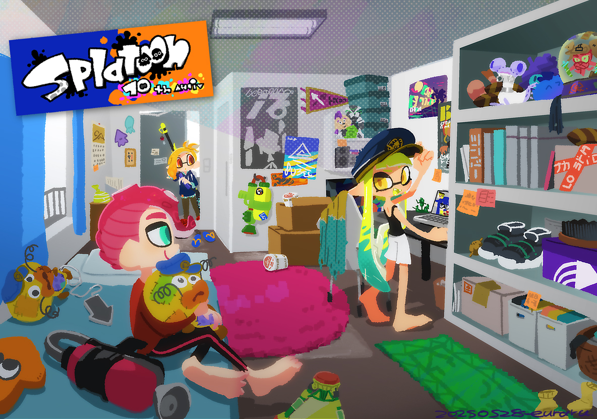 スプラトゥーン10周年おめでとう！　起動画面のあの部屋、賑やかになってるんだろうなぁ～
#スプラトゥーン10周年 #Splatoon10thAnniversary