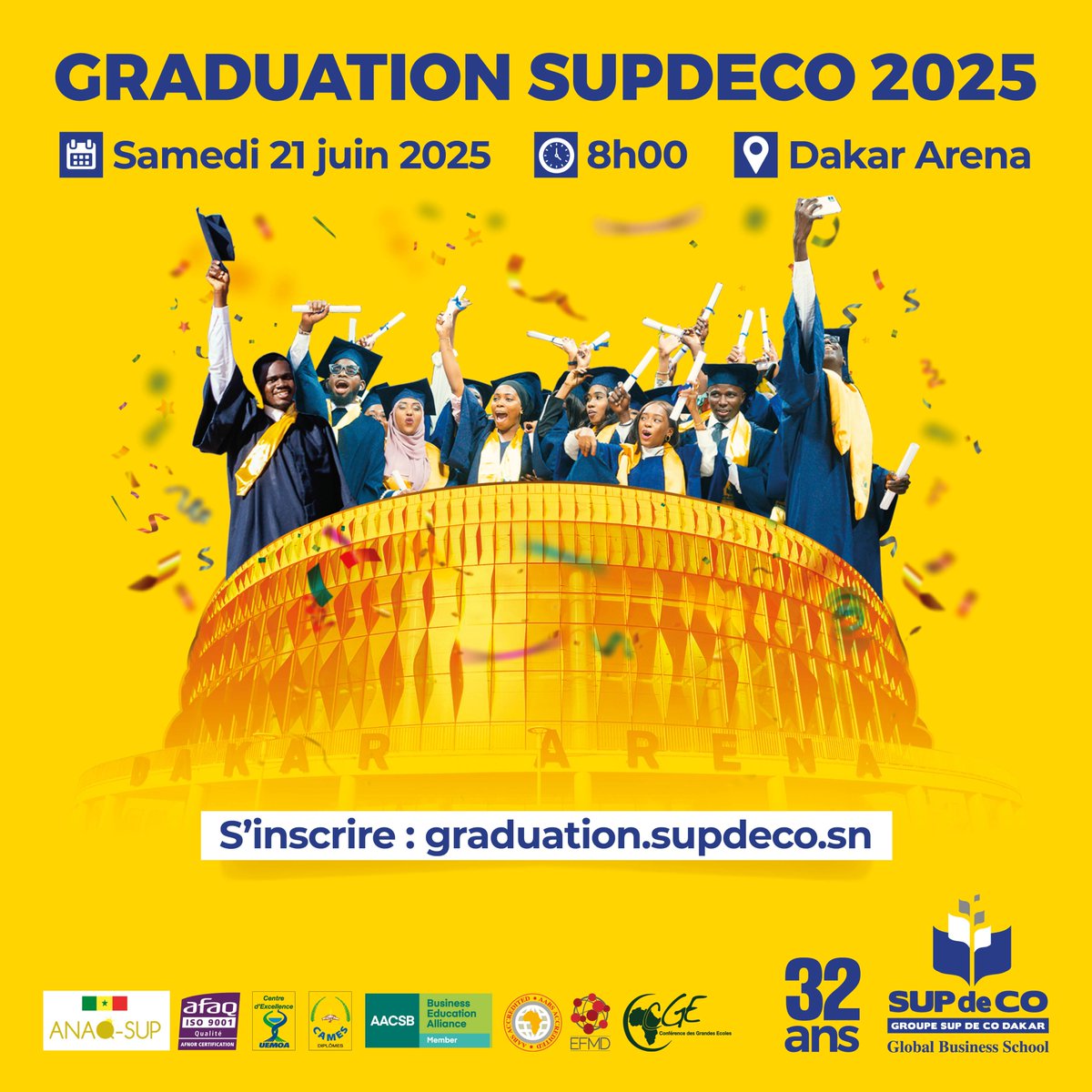 🎓 GRADUATION 2025 – C’EST OFFICIEL

Un moment d’exception pour célébrer la réussite, le mérite et l’excellence de nos diplômés.

📍Récipiendaires, soyez prêts !
🎉Familles, amis, partenaires : réservez cette date !

Lien d'inscription :
👉 graduation.supdeco.sn

Let's go !🎓