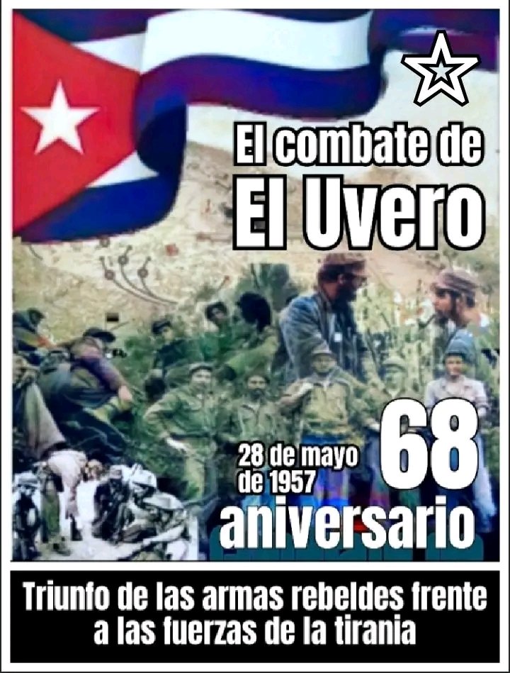Desde el ❤ de la #CTCLasTunas recordamos el 68 aniversario del Combate del Uvero: Primera gran victoria de las fuerzas rebeldes . #CubaViveEnSuHistoria. <a href="/Leydis06535858/">Leydis</a>
<a href="/CtcTunas/">Odalis CTC Tunas</a>
<a href="/CubaCentral/">Central de Trabajadores de Cuba</a>