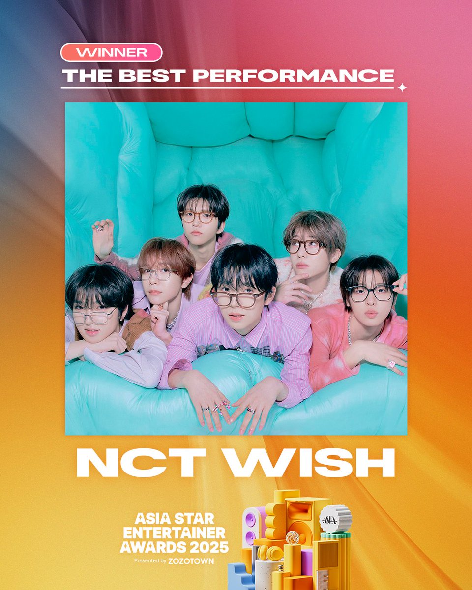 ASEA 2025 🎉수상을 축하합니다!🎉

👑THE BEST PERFORMANCE👑
NCT WISH

🏆𝐀𝐒𝐄𝐀 𝟐𝟎𝟐𝟓🏆
📅 2025.05.28-29 (KST)
📍 K-ARENA YOKOHAMA

💌파이널 투표 곧 마감(~5/29 18:59)

#ASEA #ASEA2025
#AsiaStarEntertainerAwards
#엔시티위시 #NCTWISH