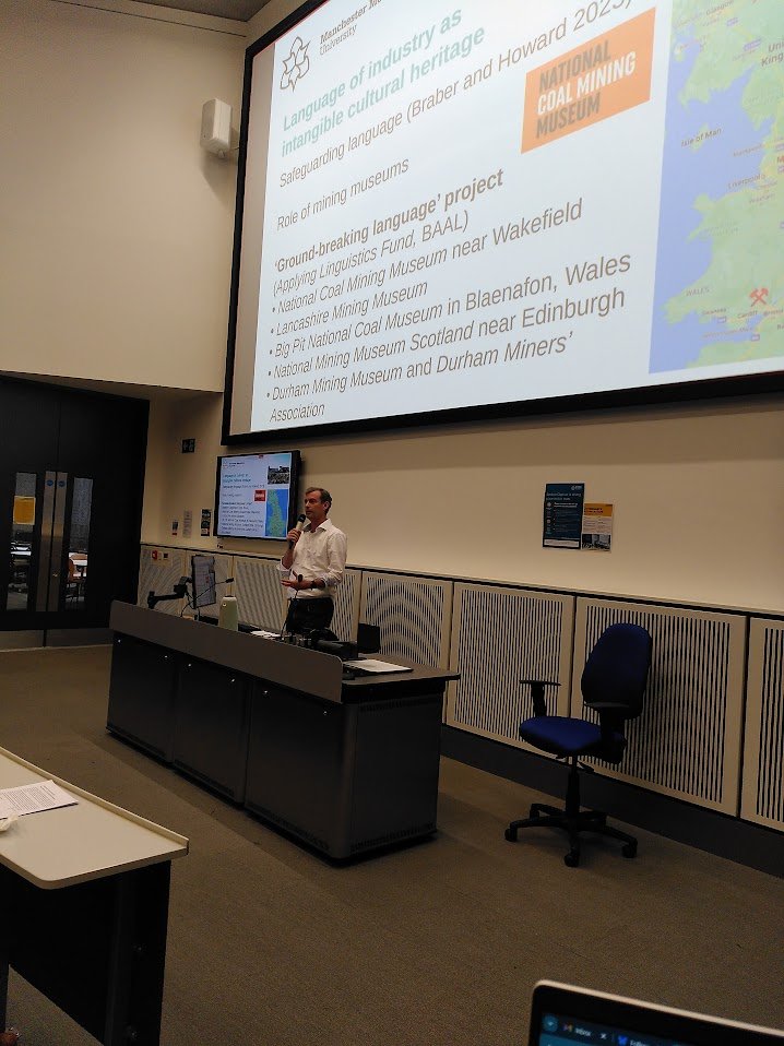 continuing the variation theme, John Bellamy is documenting 'pit talk' - language as cultural heritage