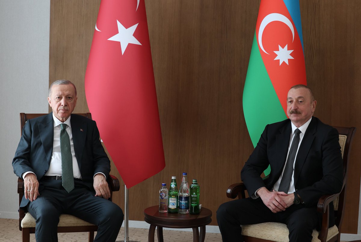 Presidency of the Republic of Türkiye (@trpresidency) on Twitter photo President <a href="/RTErdogan/">Recep Tayyip Erdoğan</a>, who is in Lachin for Azerbaijan’s Independence Day celebrations, met with President Ilham Aliyev of Azerbaijan. President <a href="/RTErdogan/">Recep Tayyip Erdoğan</a>, who is in Lachin for Azerbaijan’s Independence Day celebrations, met with President Ilham Aliyev of Azerbaijan.