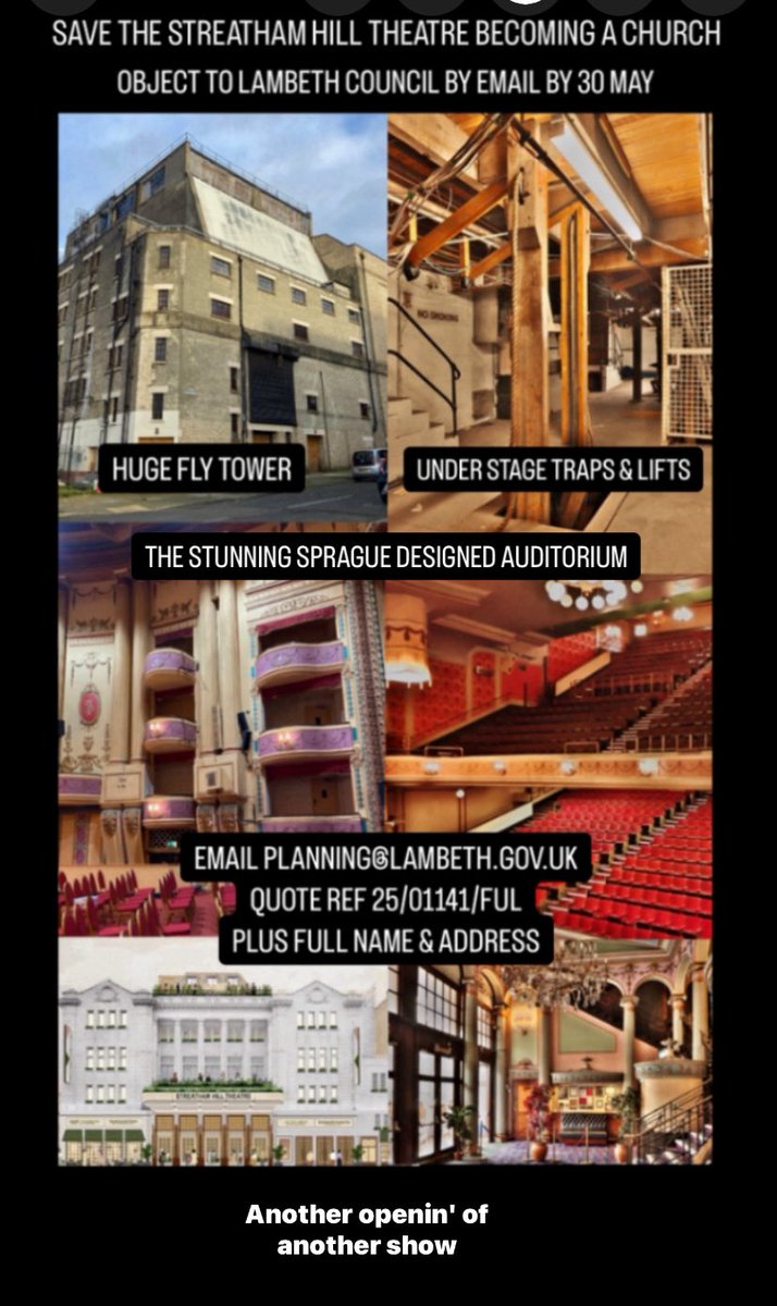 Martin (@martinc93414706) on Twitter photo The Sprague designed @streathamhilltheatre Your objections to it getting change of use to a church must be in by this FRIDAY 30 MAY. Email PLANNING@LAMBETH.GOV.UK quoting ref 25/01141/FUL with your full name and address. <a href="/TheatresTrust/">Theatres Trust</a> <a href="/heartstreatham/">❤ Streatham</a> <a href="/StreathamHillT/">The Friends of Streatham Hill Theatre</a> The Sprague designed @streathamhilltheatre Your objections to it getting change of use to a church must be in by this FRIDAY 30 MAY. Email PLANNING@LAMBETH.GOV.UK quoting ref 25/01141/FUL with your full name and address. <a href="/TheatresTrust/">Theatres Trust</a> <a href="/heartstreatham/">❤ Streatham</a> <a href="/StreathamHillT/">The Friends of Streatham Hill Theatre</a>