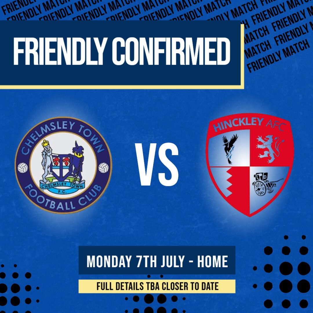 We are delighted to confirm our pre-season schedule 2025/2026

We host <a href="/hinckley_afc/">Hinckley AFC</a>