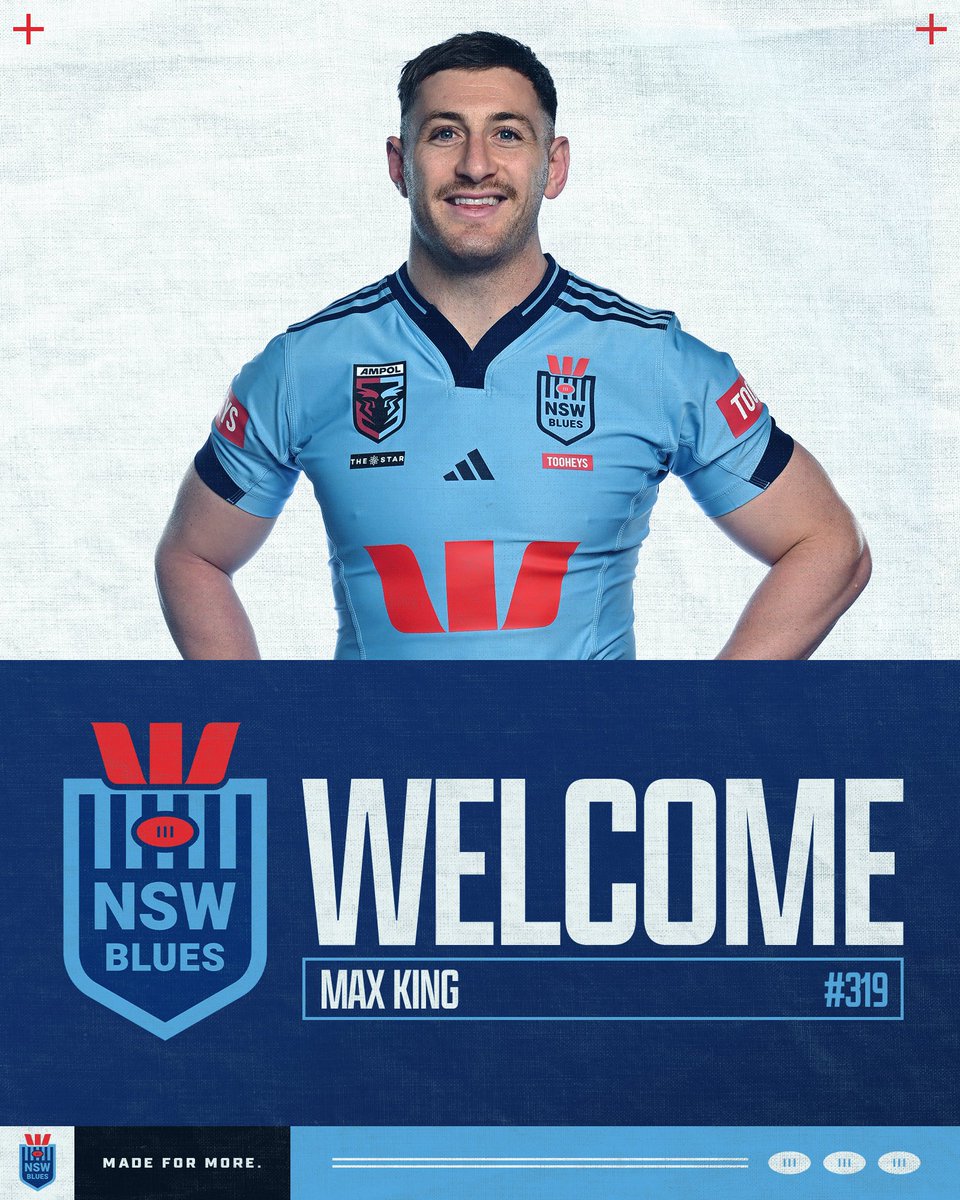 NSWBlues's tweet photo. Welcome to Origin Max King 🤩

#MadeForMorfe https://t.co/s1zzCcBpkT