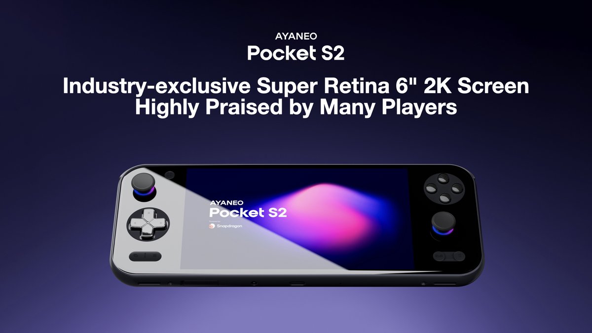 AYANEO__'s tweet photo. #Ayaneo Pocket S2
🤩Top-tier Screen Fully Upgraded
👁️Industry-exclusive Super Retina 6"2K Screen

 Discord：https://t.co/YAqOSa9ut3
https://t.co/sBx0hgw6cY

#AYANEO #PocketS2 #SnapdragonG3Gen3 #AndroidHandheld https://t.co/w3jTfS4eYW