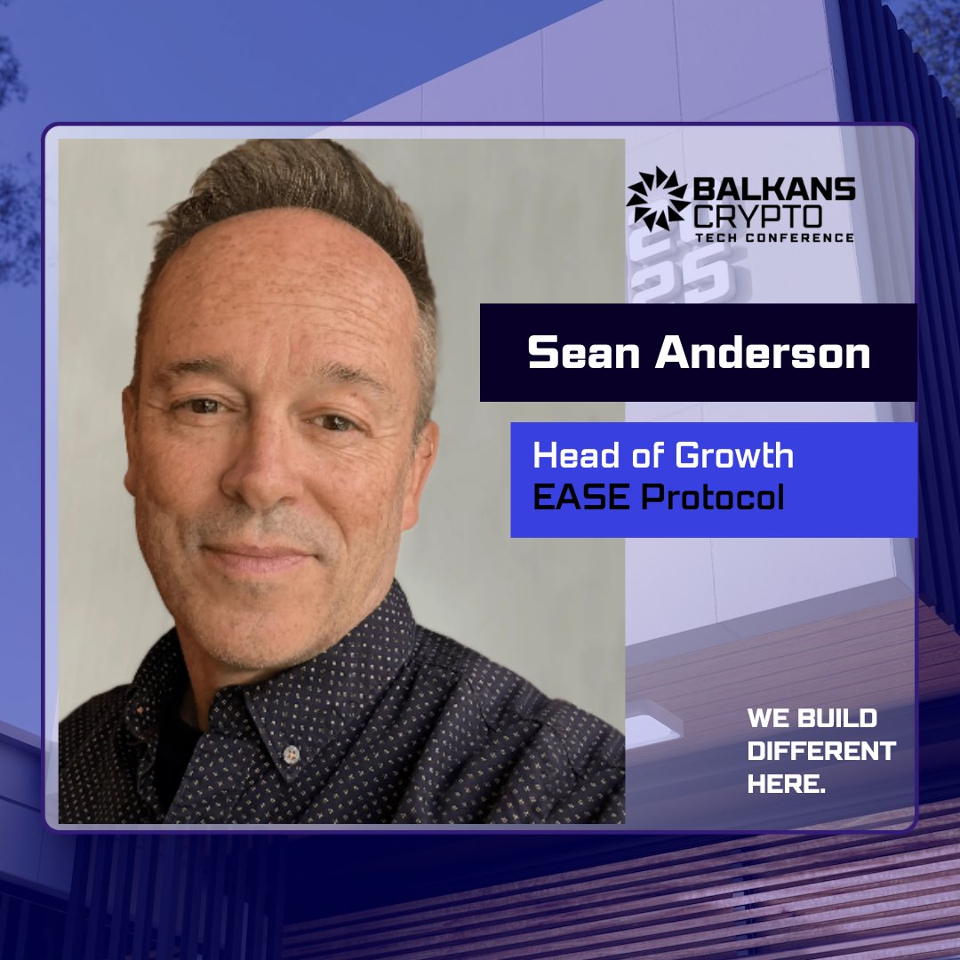Balkans Crypto (@balkanscryptox) on Twitter photo We’re honoured to welcome Sean Anderson, Head of Growth at <a href="/EASEprotocol/">EASE Protocol</a> , to the Balkans Crypto 2025 stage.
With a decade of experience in Web3 and tech, Sean brings a unique blend of creativity and strategic acumen to driving mass adoption for EASE Protocol. His background We’re honoured to welcome Sean Anderson, Head of Growth at <a href="/EASEprotocol/">EASE Protocol</a> , to the Balkans Crypto 2025 stage.
With a decade of experience in Web3 and tech, Sean brings a unique blend of creativity and strategic acumen to driving mass adoption for EASE Protocol. His background