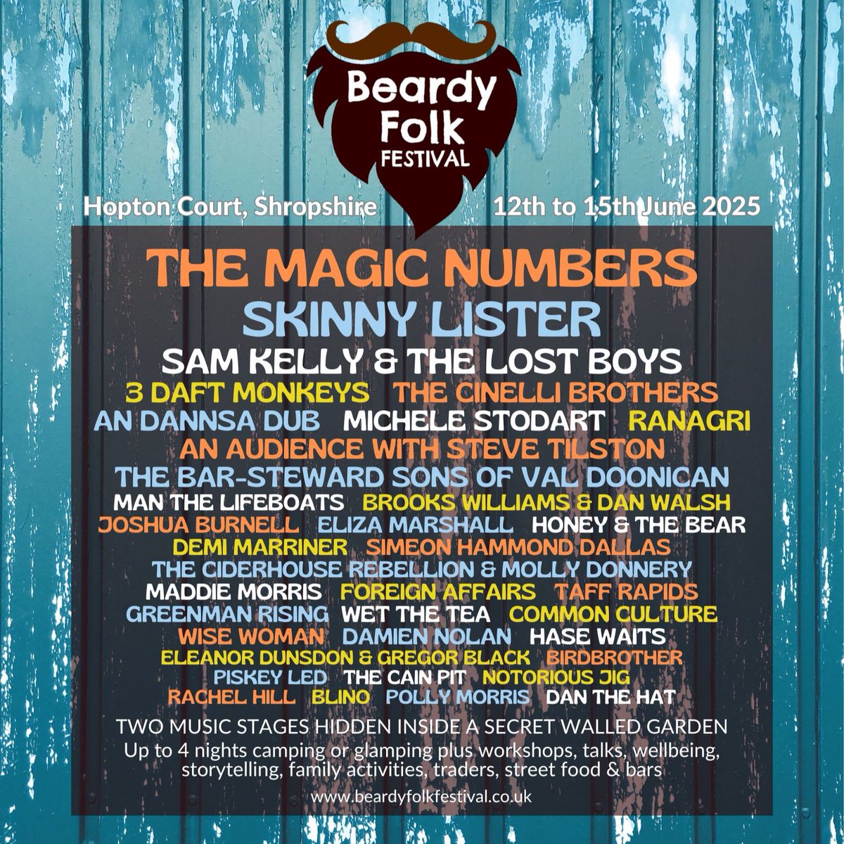 Have you got your ticket yet? Only 1️⃣5️⃣ days to go!

✅ 3 DAY WEEKEND TICKETS &amp; CAMPING 
beardyfolkfestival.co.uk/2025-tickets

✅ DAY TICKETS
beardyfolkfestival.co.uk/2025-tickets
 
Beardy Folk Festival
12th to 15th June 2025
Hopton Court Estate 
Shropshire 

#beardyfolkfestival #shropshire #musicfestival