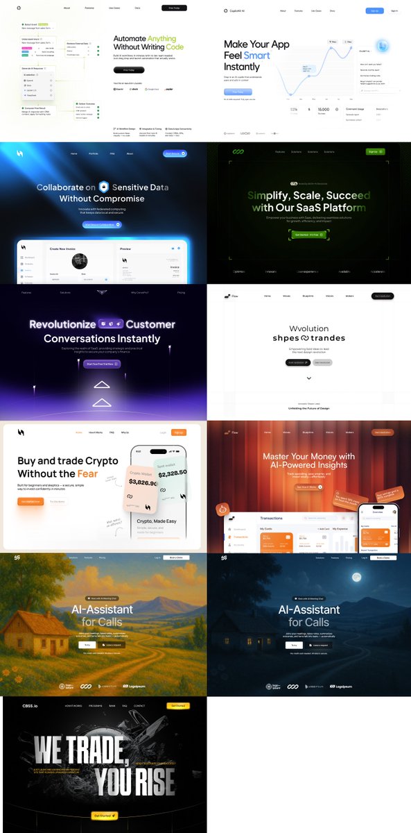 platonck1's tweet image. 🎁 Steal my collection of 12+ fully editable Website Heros in Figma with clean AutoLayout✨

You can get it for free, but only for the next 24 hours — then I’ll remove it🕑

1. Like and Repost 
2. Follow @platonck1 
3. Comment &quot;Leyout&quot;