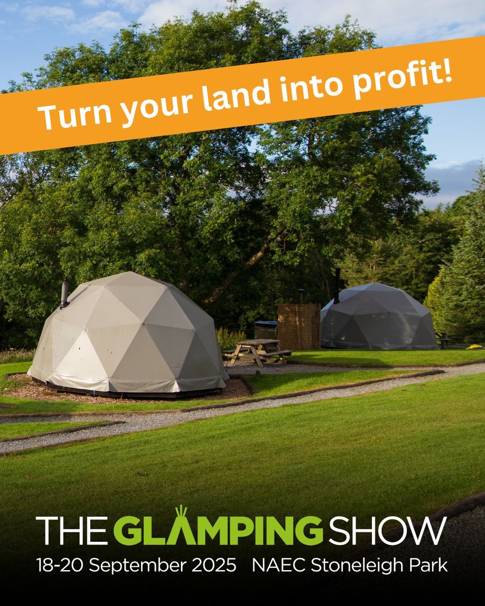 Got land? Let’s turn it into profit! 💡
Come to #TheGlampingShow2025 &amp; learn how to:
✅ Transform your land into a luxury outdoor stay
✅ Navigate planning &amp; setup with expert advice
✅ Choose the right structures &amp; services

Get involved &amp; register - theglampingshow.com/visit/why-visi…