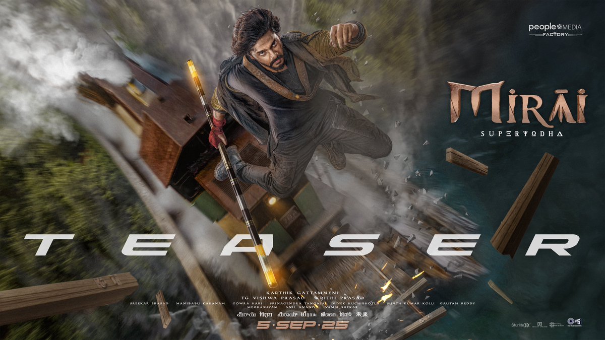 Jaggu Bhai (@iamjaggubhai) on Twitter photo 9 books. 100 questions. 1 stick.
BIG ADVENTURE ❤️🔥
#MiraiTeaser out now 💥
- bit.ly/MiraiTeaser
#MIRAI in cinemas from SEPTEMBER 5th, 2025.
#SuperYodha <a href="/tejasajja123/">Teja Sajja</a> <a href="/HeroManoj1/">Manoj Manchu🙏🏻❤️</a> <a href="/Karthik_gatta/">Karthik Gattamneni</a> <a href="/vishwaprasadtg/">Vishwa Prasad</a> <a href="/peoplemediafcy/">People Media Factory</a> <a href="/vivekkuchibotla/">Vivek Kuchibhotla</a> 9 books. 100 questions. 1 stick.
BIG ADVENTURE ❤️🔥
#MiraiTeaser out now 💥
- bit.ly/MiraiTeaser
#MIRAI in cinemas from SEPTEMBER 5th, 2025.
#SuperYodha <a href="/tejasajja123/">Teja Sajja</a> <a href="/HeroManoj1/">Manoj Manchu🙏🏻❤️</a> <a href="/Karthik_gatta/">Karthik Gattamneni</a> <a href="/vishwaprasadtg/">Vishwa Prasad</a> <a href="/peoplemediafcy/">People Media Factory</a> <a href="/vivekkuchibotla/">Vivek Kuchibhotla</a>